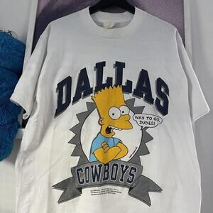 Bart Simpson Dallas Cowboys 90s Football TV Show Retro Cartoon T-Shirt